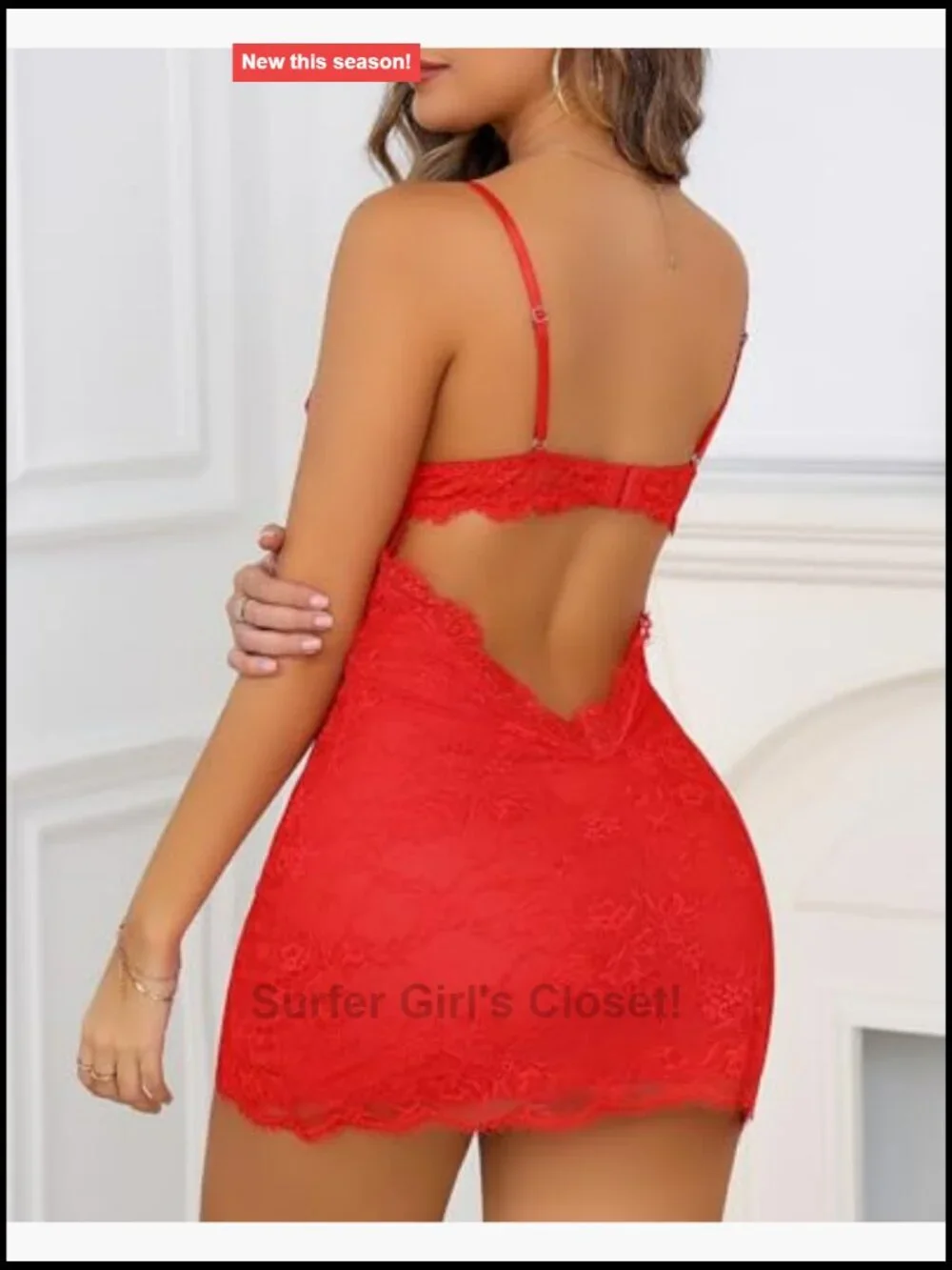 Lace Babydoll Chemise Sleep Dress Adjustable Straps Corset Silhouette Sexy